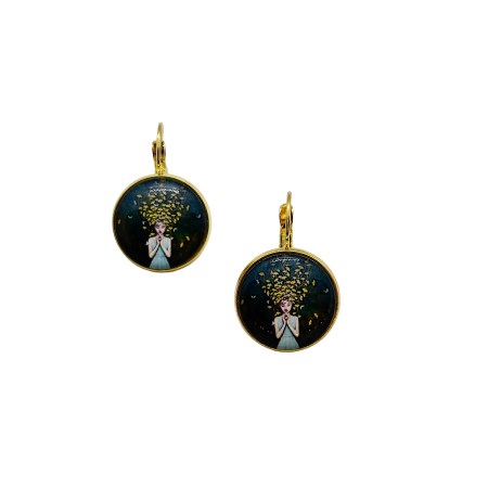earrings steel gold with hair butterflies2